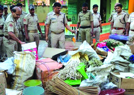 crackers seized during raid